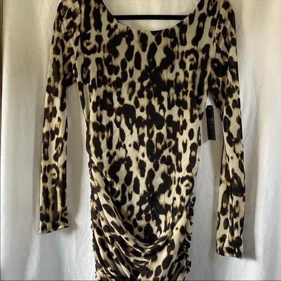 🔥Guess Long Sleeve Sexy Animal Print Dress Small - Picture 1 of 6
